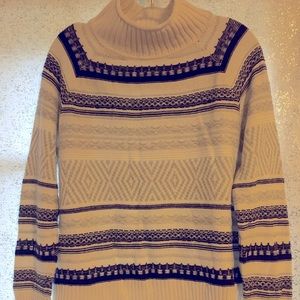 L Women’s Chaps Sweater Gray/White pattern